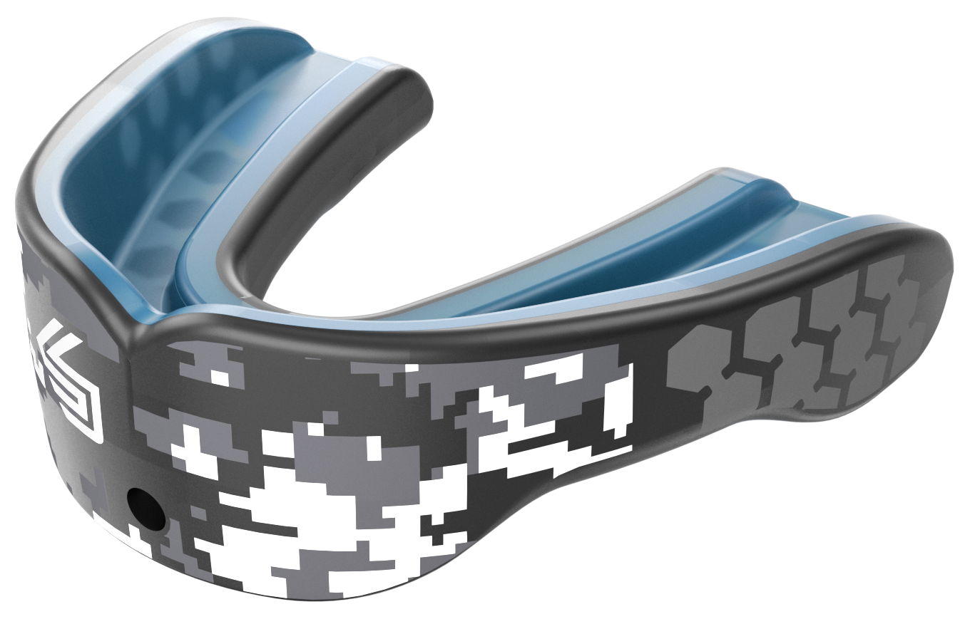 Shock Doctor Adult Gel Max Power Print Mouthguard - GREY/BLACK